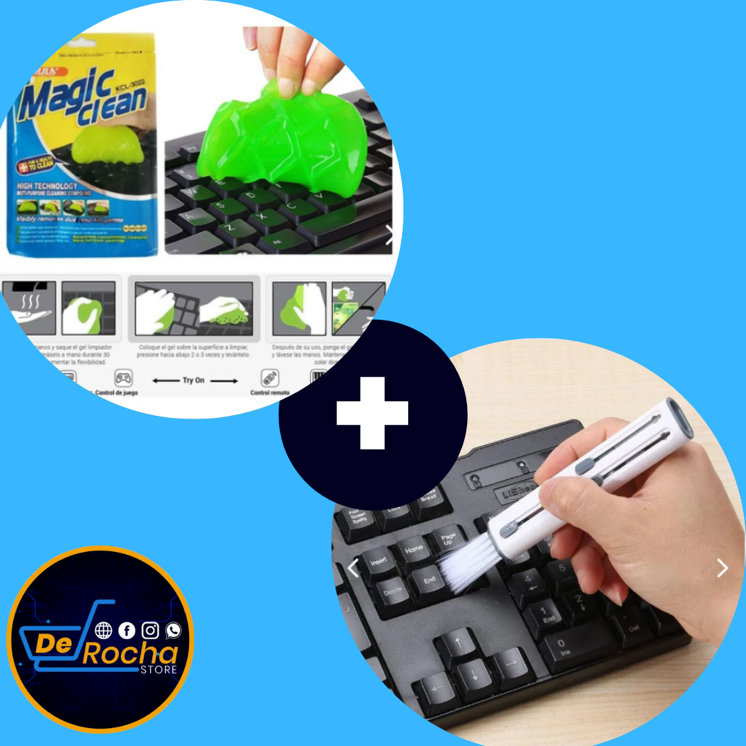 combo cepillo limpiador teclado+gel limp